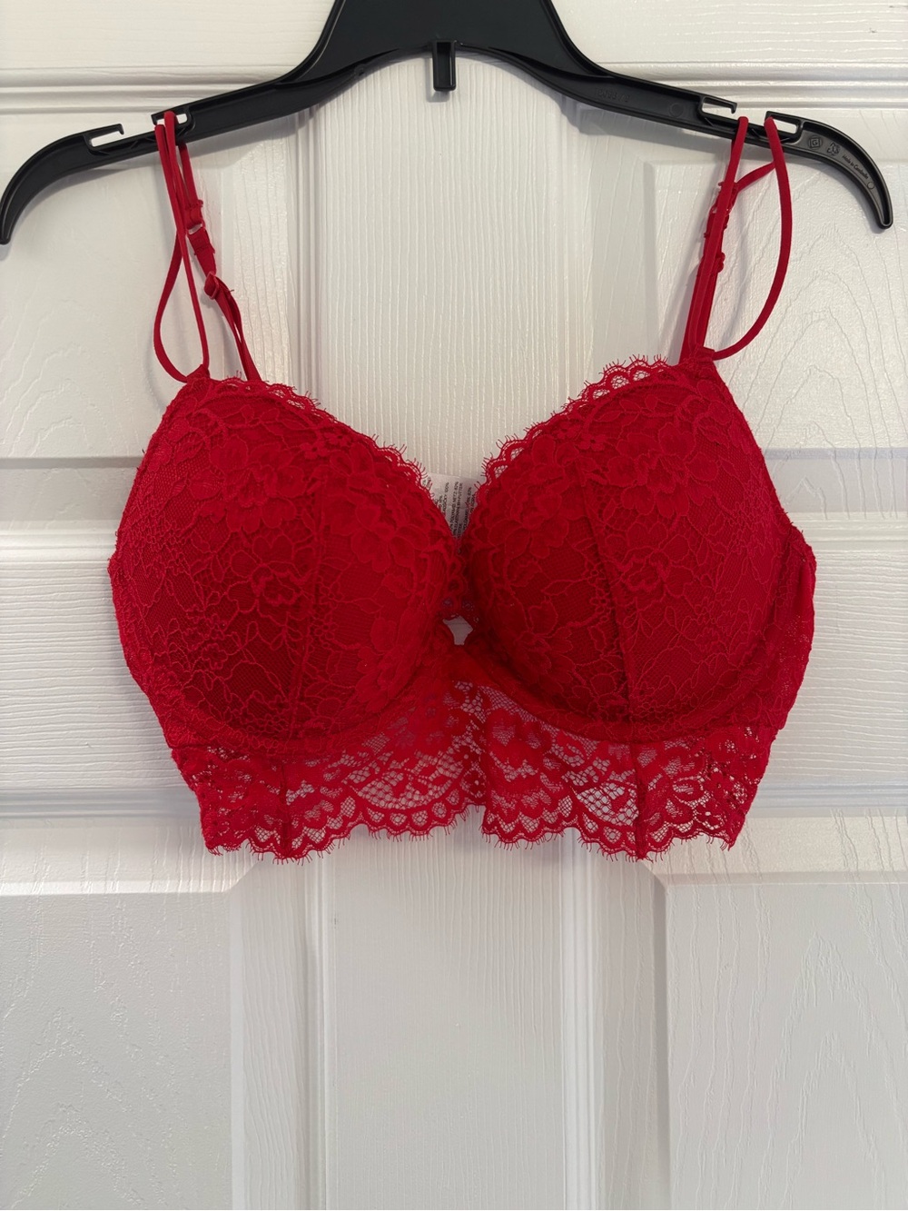 H&M Red Lace Longline Bralette